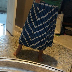 Tie-Dye Stretchy Midi Skirt